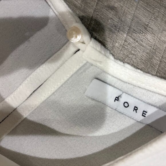 FORE White Short Sleeve Shift Dress Minimalist Classic - Picture 3 of 3